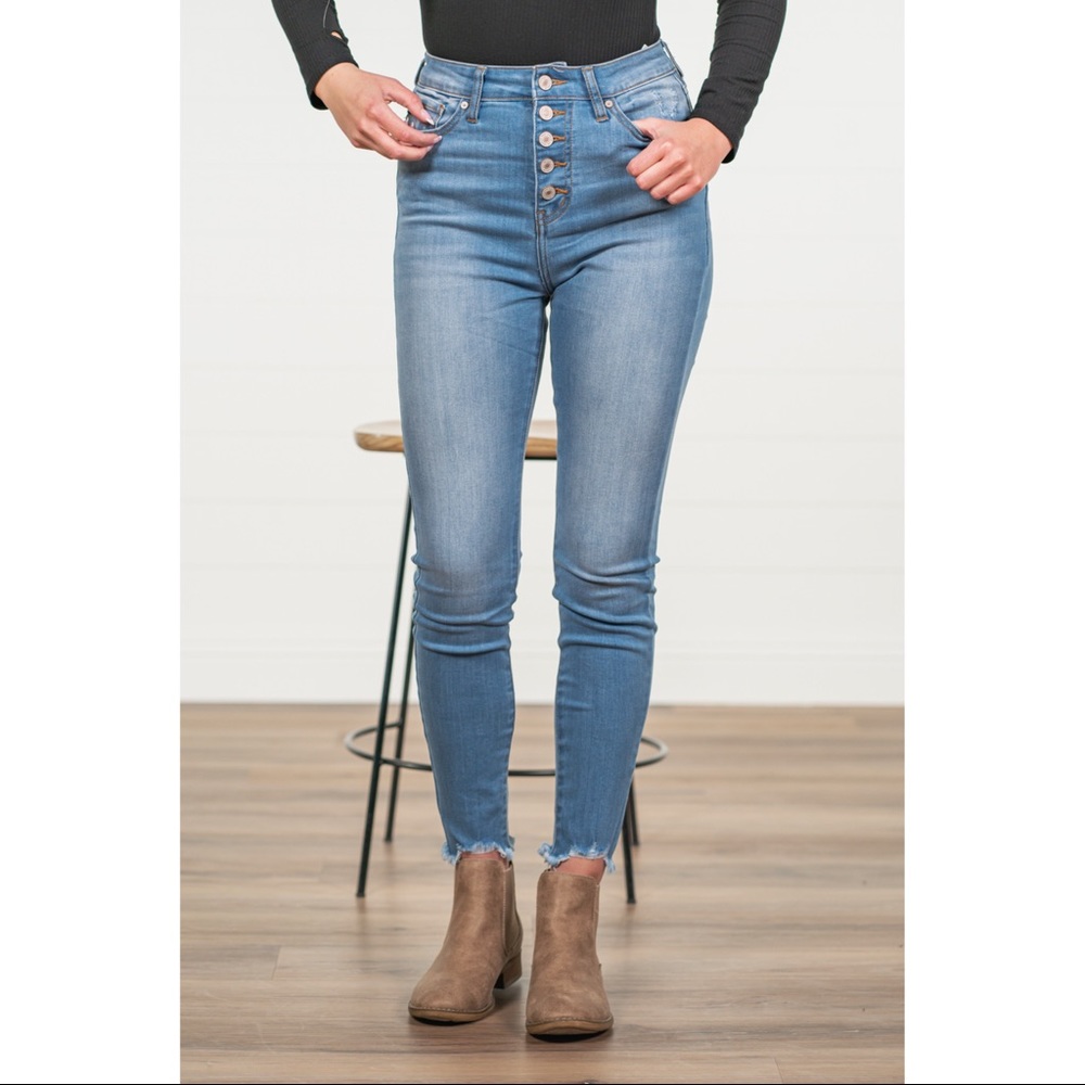KanCan Nora High Rise Button Fly Skinny Jeans